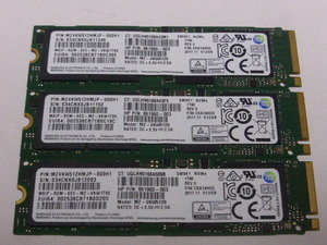 Samsung SSD M.2 NVMe Type2280 Gen 3.0x4 512GB 3枚セット 正常判定 MZVKW512HMJP-000H1 中古品です②