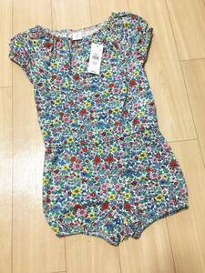 新品 baby GAP　花柄　半袖 オールインワン　つなぎ　100㎝