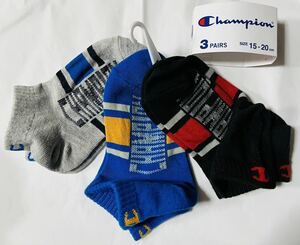 ◎福袋3F2976*激安sale!!新品 こども服 靴下ソックス3足組　size15-20cm★Championチャンピオン/まとめ売り