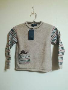 新品 BURBERRY LONDON トーマスベア ぬいぐるみ ウールニット クルーネック 子供用 kids サイズ110A