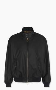 新品 Barbour Baracuta G9 スタンドカラーワックスコットンブルゾン MA1 オーバーサイズ ブラック メンズM 送料無料 バブアーバラクータ