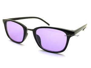 METAL COMBI SQUARE WELLINGTON SUNGLASS BLACK・GUNMETAL × LIGHT PURPLE/メタルコンビスクエアウェリントンサングラスレジャー個性的