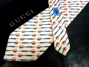 ★並品★4R01437【GUCCI】グッチ「ダーツ 矢 柄」ネクタイ