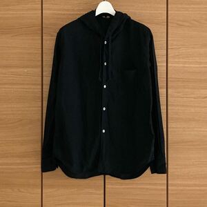 COMME des GARCONS HOMME DEUX 23AW ポリ縮絨 フードシャツ コムデギャルソン オム ドゥ YI CDG PLUS SHIRT BLACK PLAY JUNYA WATANABE MAN