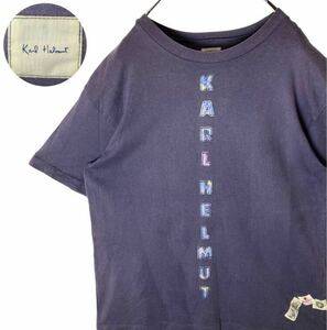 希少古着！日本製KARL HELMUTカールヘルムワッペンでかロゴTシャツ