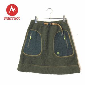 1N2374-F-N◆ marmot マーモット ボアフリーススカート ボトムス アウトドア ◆ sizeM ポリエステル グリーン 古着 レディース 秋冬