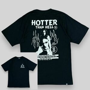 希少！ HYSTERIC GLAMOUR ヒステリックグラマー ガール 両面 プリント 半袖 Tシャツ M 黒 ブラック ヒスガール ロゴ ウーマン レディー