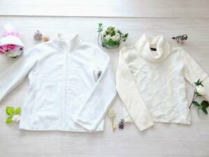 クードシャンス CdeC COUP DE CHANCE＊ワールド☆アンゴラ混ラメ入りふわふわセーター♪UNIQLO＊裏起毛あったかフリースジャケット‐