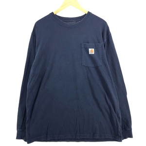 古着 カーハート Carhartt Loose Fit 無地ポケットロングTシャツ ロンT メンズL /eaa410573 【SS2409_10%】