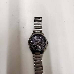 CITIZEN シチズン XC クロスシー H149-T018335 デイト 電波ソーラー ブラック文字盤 メンズ 腕時計 稼動 難あり 稼働品