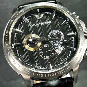 EMPORIO ARMANI エンポリオ アルマーニ AR0636 スポーツ クロノグラフ 腕時計 クオーツ アナログ カレンダー ステンレス 新品電池交換済み