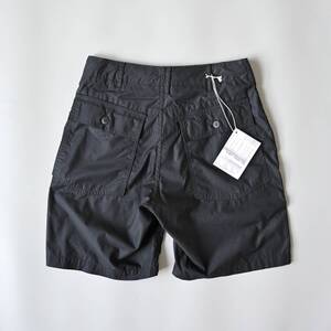 【未使用 ENGINIEERED GARMENTS Fatigue Shorts コットンツイル ブラック 表記XS USA製】フレンチワーク＆ミリタリーモチーフ実寸W30 黒