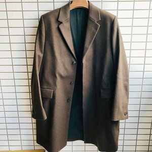 98AW 初期 フランス製 アーペーセー【A.P.C.】HIVER 1998 ウールメルトン 比翼仕立て チェスターコート サイズM ブラウン　APC