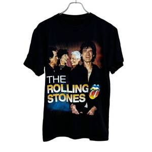 The Rolling Stones ローリングストーンズ 両面プリント Tシャツ M 黒 メンズ ロック バンド 古着 送料185円 24-0618