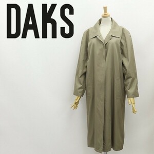 ◆DAKS ダックス 裏地チェック柄 ウールライナー付 ステンカラー コート カーキ 11AR