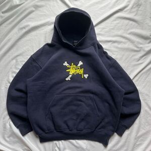 90s 00s old stussy ステューシー　スウェット　紺タグ　オールドステューシー　パーカー