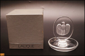 853-ルネ・ラリック◆リングディッシュ リングトレイ ワシ イーグル 鷹 置物 箱付 LALIQUE