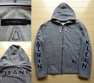 【Calvin Klein Jeans】フェロトロゴ フルジップ スウェットパーカー グレー SIZE:LARGE (カルバンクライン)