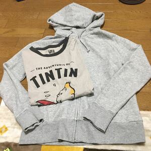 ユニクロ　レディースパーカー　タンタンTシャツ　L