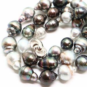 《南洋黒蝶真珠ネックレス》J 50.8g 約45cm 約8.5-11.5mm珠 pearl パール necklace ジュエリー jewelry EB0/EC0