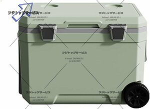 釣り用クーラーボックス 大容量 大型45L 座れる頑丈マッスルボディ 防水 サイドハンドル キャスター付 釣り 保冷力 水栓付き グリーン