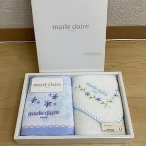 Marie Claire マリクレール　ゲストタオル2枚　刺繍　花柄　箱なし　no.156