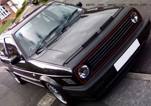 即納VWゴルフ2ジェッタ2 高品質フェイクレザー黒ブラック高級 ボンネット フード ノーズブラ カバー トリム /GTI スポイラー エアロ グリル