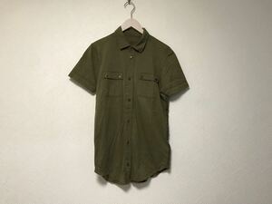 本物ディーゼルDIESELコットンTシャツ生地半袖シャツメンズサーフアメカジミリタリーモードゴルフドレスカーキSチュニジア製