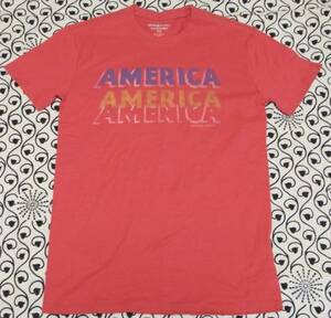 デニム&サプライ Tシャツ AMERICA 文字プリント 赤 L