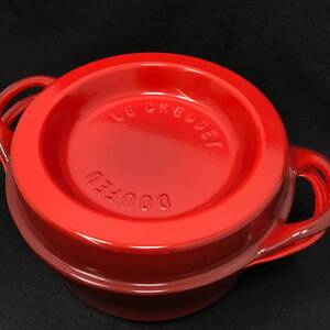 ‡ 0001 LE CREUSET ルクルーゼ DOUFEU デュッフ 両手鍋 チェリーレッド 24cm ホーロー鍋 調理器具 使用感少 中古美品