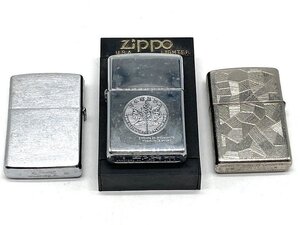 【え沖】ZIPPO ジッポー オイルライター 3つセット まとめ 喫煙具 ライター 動作未確認 ジャンク 現状品 沖384 MD382MSS90