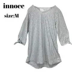 innoce シャツ　トップス　ストライプ　Ｍ　おしゃれ　上品