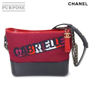 新品同様 シャネル CHANEL ガブリエル ドゥ シャネル ラージ ホーボー チェーン ショルダー バッグ ウール レザー ワインレッド 90261584