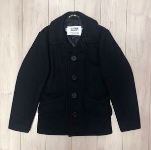 美品 Schott 756US 24oz シングル Pコート 34 ショット ピーコート 濃紺 黒 ネイビー ブラック スリムフィット タイト Ｐコート 740N ３４