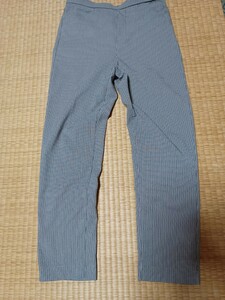 新品★Hushush 千鳥格子柄ストレッチパンツ★涼しげくるぶし丈★らくちん柔らか素材★Ｍ★ワールド