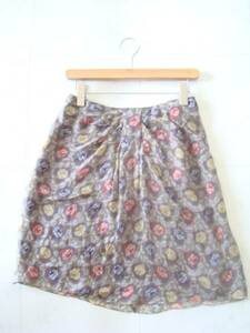 未使用 cacharel シルクスカート size36 キャシャレル 花柄