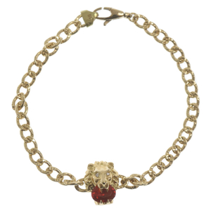 GUCCI グッチ K18YG Lion Head Bracelet with Fire Opal ライオンヘッドブレスレット ファイアーオパール 627696 J5C30 ゴールド