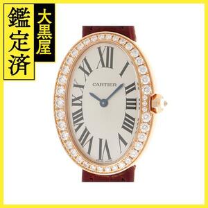 Cartier　カルティエ　ベニュワール・ダイヤベゼル　PG/革　アリゲーター　WB520004　シルバー文字盤　Dベゼル【431】