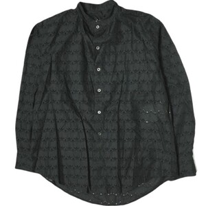 tricot COMME des GARCONS トリココムデギャルソン 21SS 日本製 レースバンドカラーシャツ TG-B004 M BLACK 長袖 スタンドカラー g20249