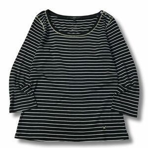 《良品◎》Max Mara weekend マックスマーラウィークエンド★ボーダーデザイン*カットソー*ブラック/ホワイト*サイズL(LA1781)◆S60