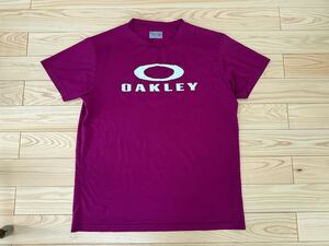 OAKLEY オークリー トレーニング 半袖 ドライ Tシャツ XL 赤紫 エンジ 