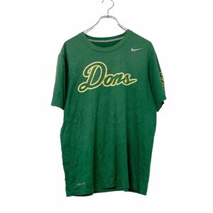 NIKE 半袖 ロゴ プリント Tシャツ M グリーン イエロー ナイキ DRI-FIT カジュアル シンプル 古着卸 アメリカ仕入 a508-5995