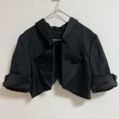 ジョルジオアルマーニ　シルク100%　クロップド　ジャケット　ボレロ　半袖　黒