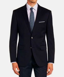 新品 98,000円 HUGO BOSS スーツ テーラードジャケット ブレザー ビジネス メンズLサイズ94ネイビー38Lオフィス48結婚式スリム黒XLブラック