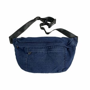 新品 デニム ヴィンテージ ウエスト バック サコッシュ 大容量 waist pack waist bag　インディゴブルー(ダークブルー)