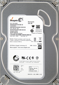 Seagate ST500DM002-1BD142 DP/N 09CF26 3.5インチ SATA600 500GB 937回 11565時間