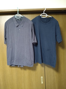 【中古】UNIQLO/ユニクロ ポロシャツ　Ｌ　(絹/綿)　＋おまけ【中古】UNIQLO/ユニクロ AIRism Ｔシャツ　Ｌ　(紺)　