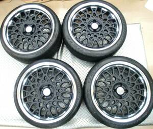 ワーク work SeekerCX シーカーCX 18インチ タイヤ＆ホイールSET 中古品4本 7.5J＆8.5J 100 4H 4穴 205/40R18 215/35R18 MB 美品 