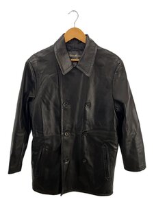 EDDIE BAUER◆Lamb Leather coatトレンチコート/XS/羊革/ブラック/無地/0019455