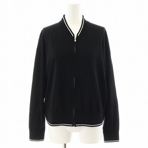 セオリー Theory 23SS COMPACT CREPE SWEATSHIRT BOMBER ニットカーディガン S 黒 ブラック 3103708 /AN35 レディース